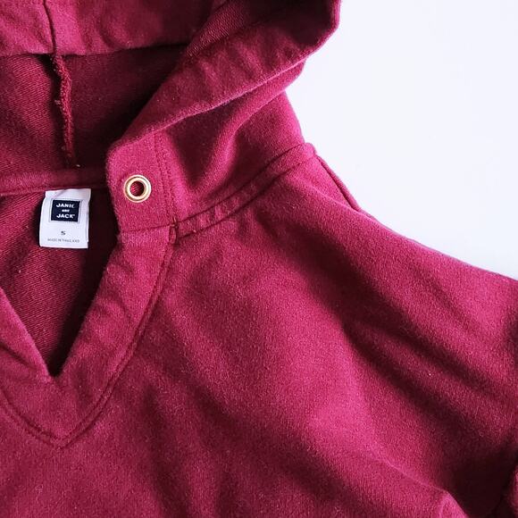 Janie and Jack Girls Burgundy Hooded Dress | French Terry Drop Waist | Size 5 - Picture 5 of 8